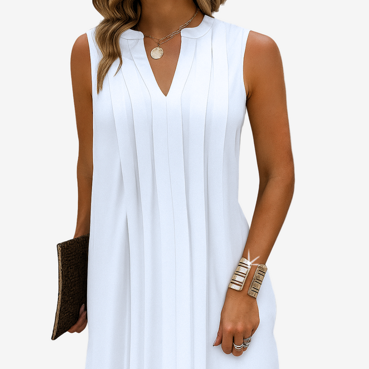 Floriza™ Vestido Plisado Con Cuello En V