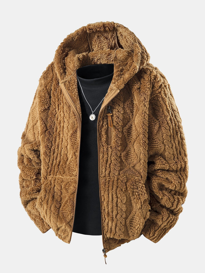 Bert | Sudadera con capucha de jacquard geométrico de peluche