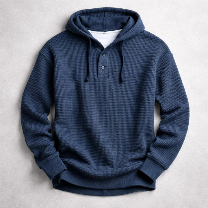 Juan | Sudadera con capucha esencial de tejido waffle