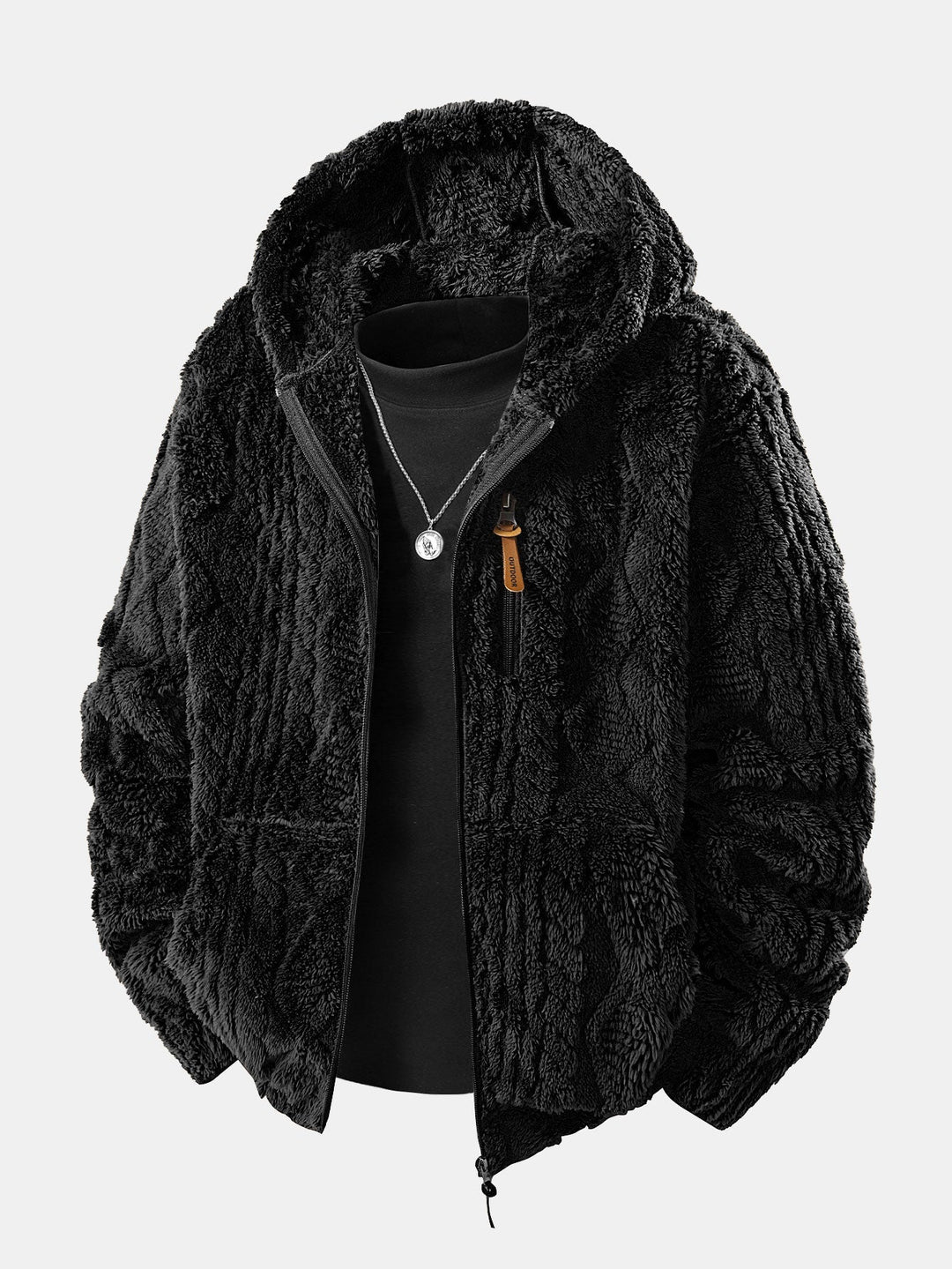 Bert | Sudadera con capucha de jacquard geométrico de peluche