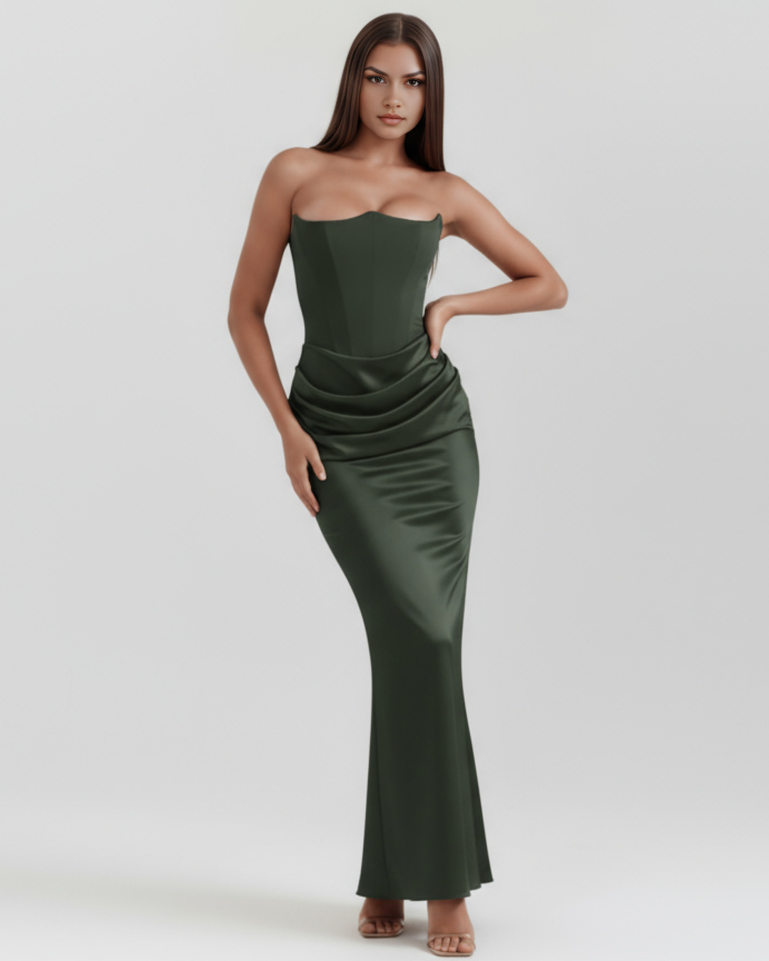 MAXI VESTIDO VENUS SOFISTICADO ATEMPORAL CON EFECTO MOLDEADOR