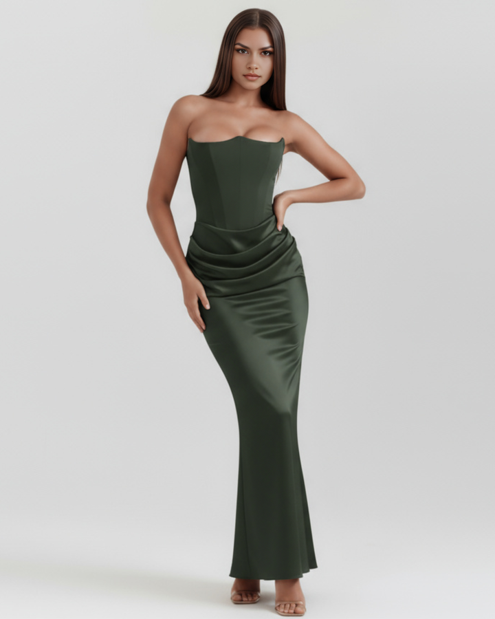 MAXI VESTIDO VENUS SOFISTICADO ATEMPORAL CON EFECTO MOLDEADOR