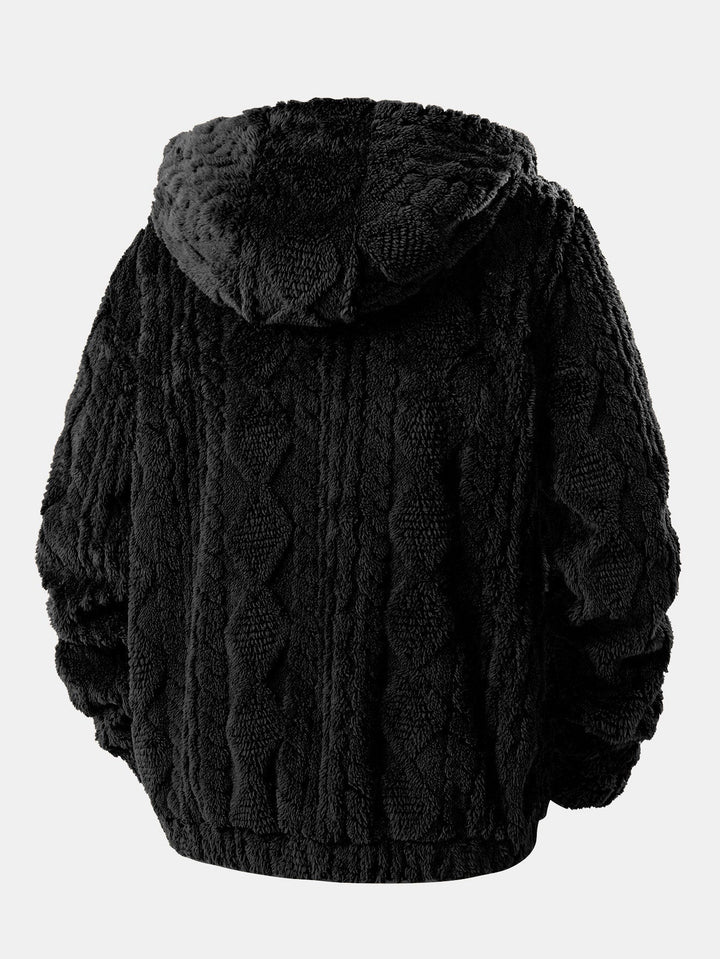 Bert | Sudadera con capucha de jacquard geométrico de peluche