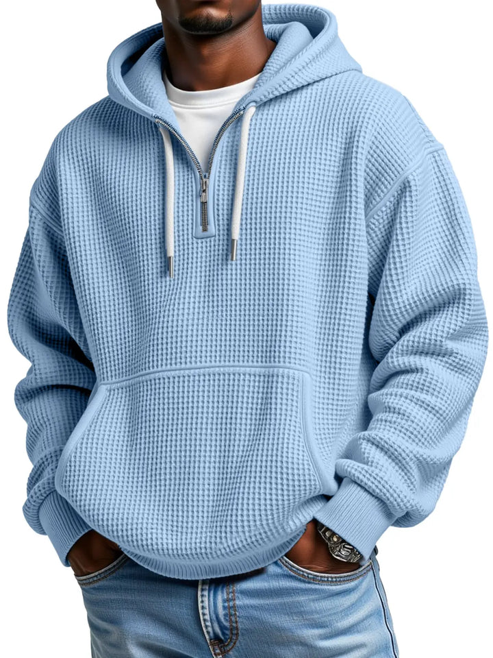 Owen | Sudadera con capucha texturizada de media cremallera