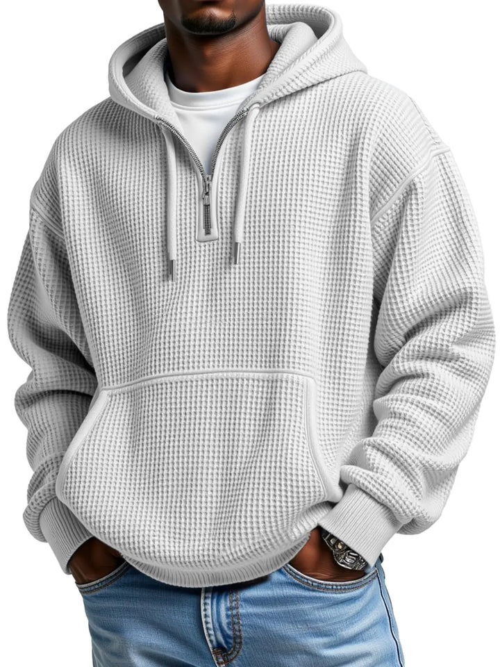 Owen | Sudadera con capucha texturizada de media cremallera