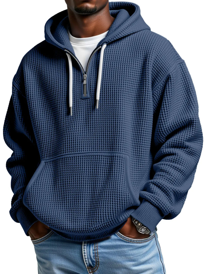 Owen | Sudadera con capucha texturizada de media cremallera
