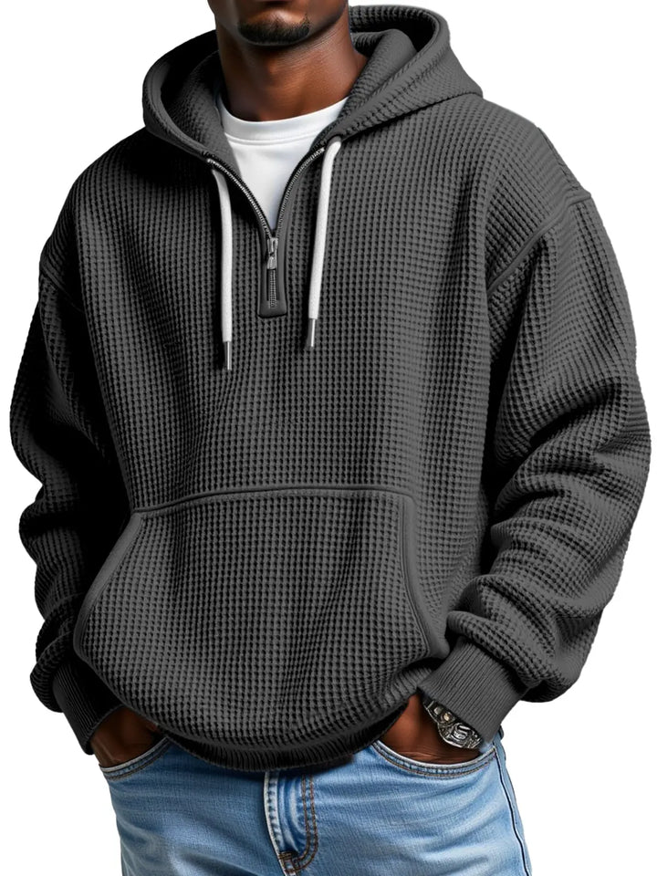 Owen | Sudadera con capucha texturizada de media cremallera