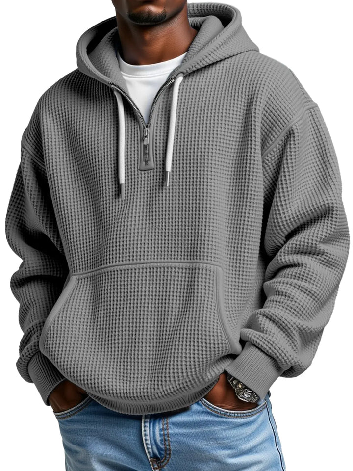 Owen | Sudadera con capucha texturizada de media cremallera