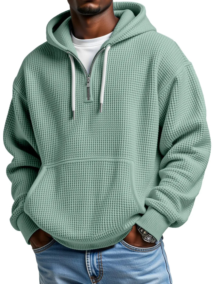 Owen | Sudadera con capucha texturizada de media cremallera