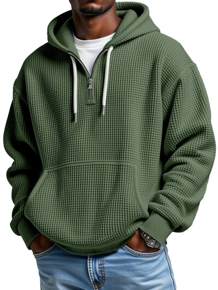 Owen | Sudadera con capucha texturizada de media cremallera