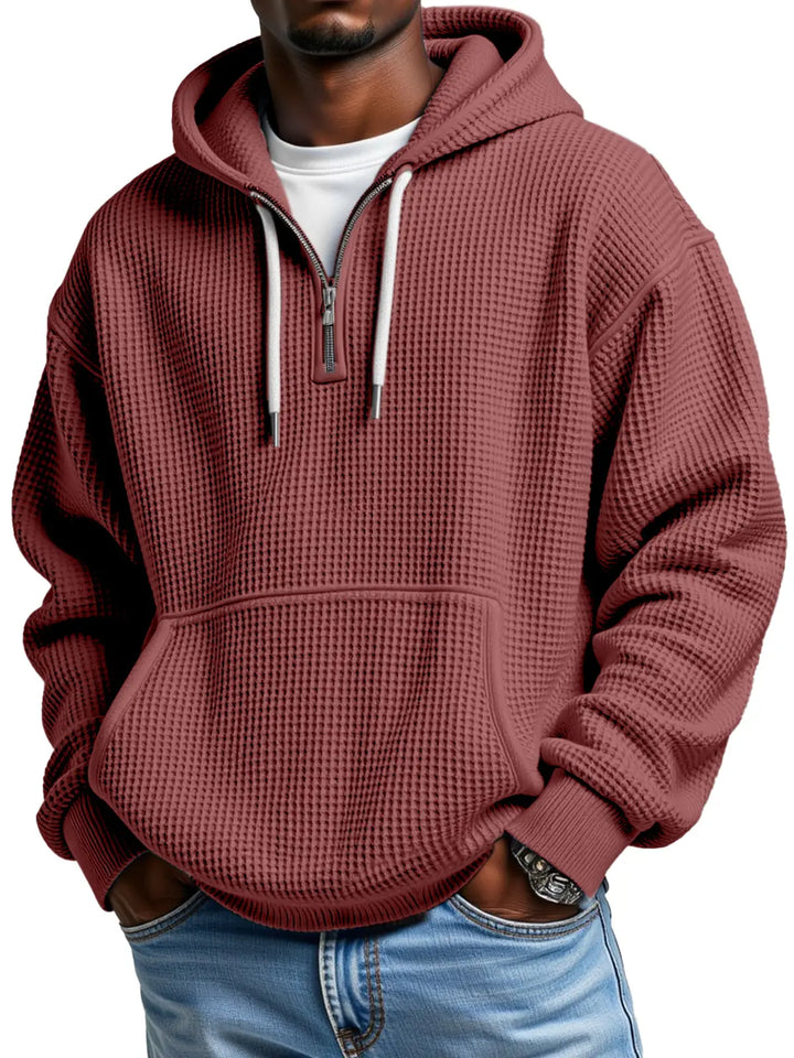 Owen | Sudadera con capucha texturizada de media cremallera