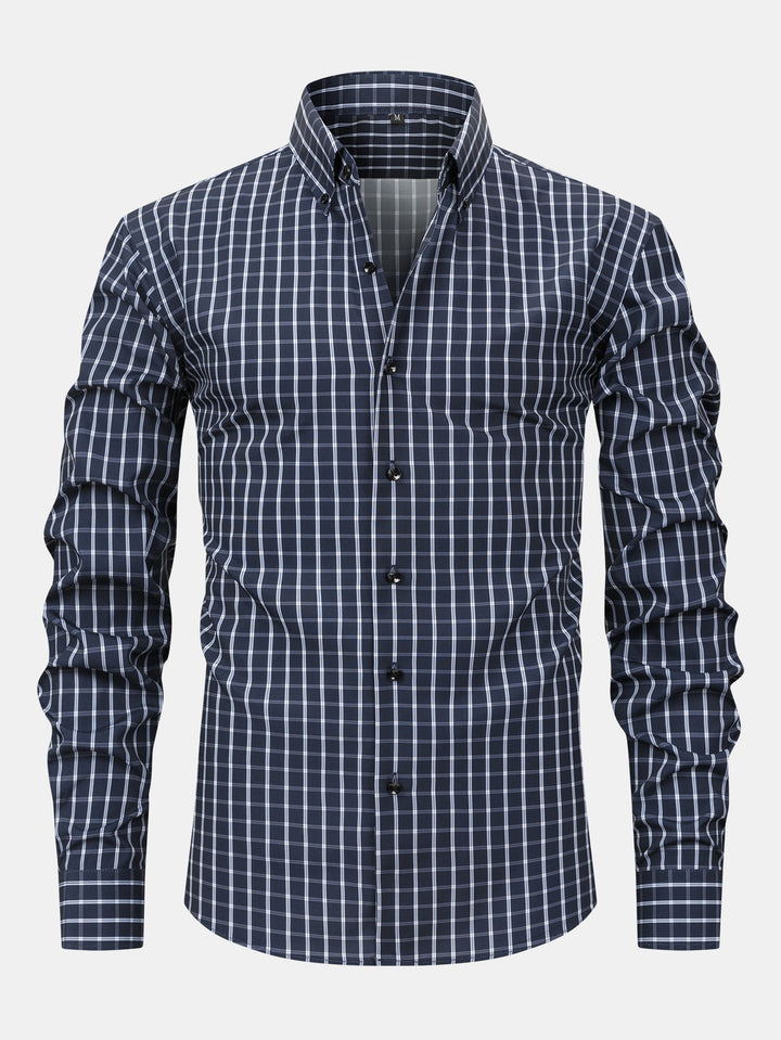 Dennis - Camisa de manga larga con patrón de cuadros