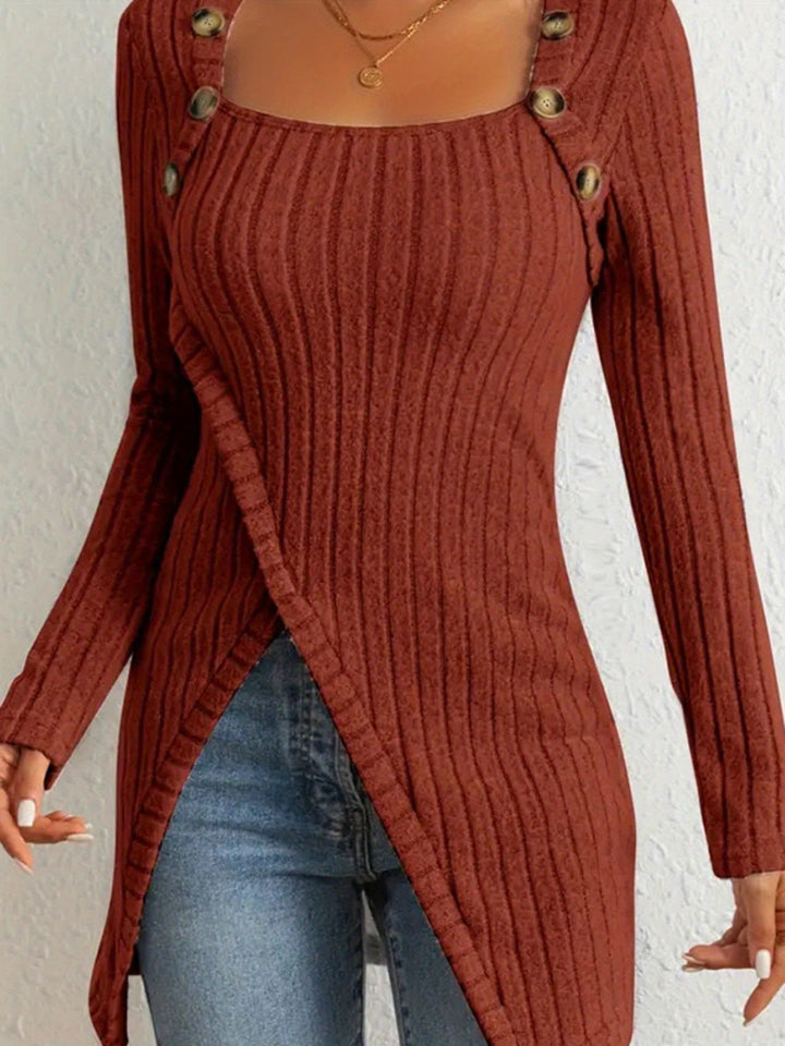 Top calyra | Cuello cuadrado elegante