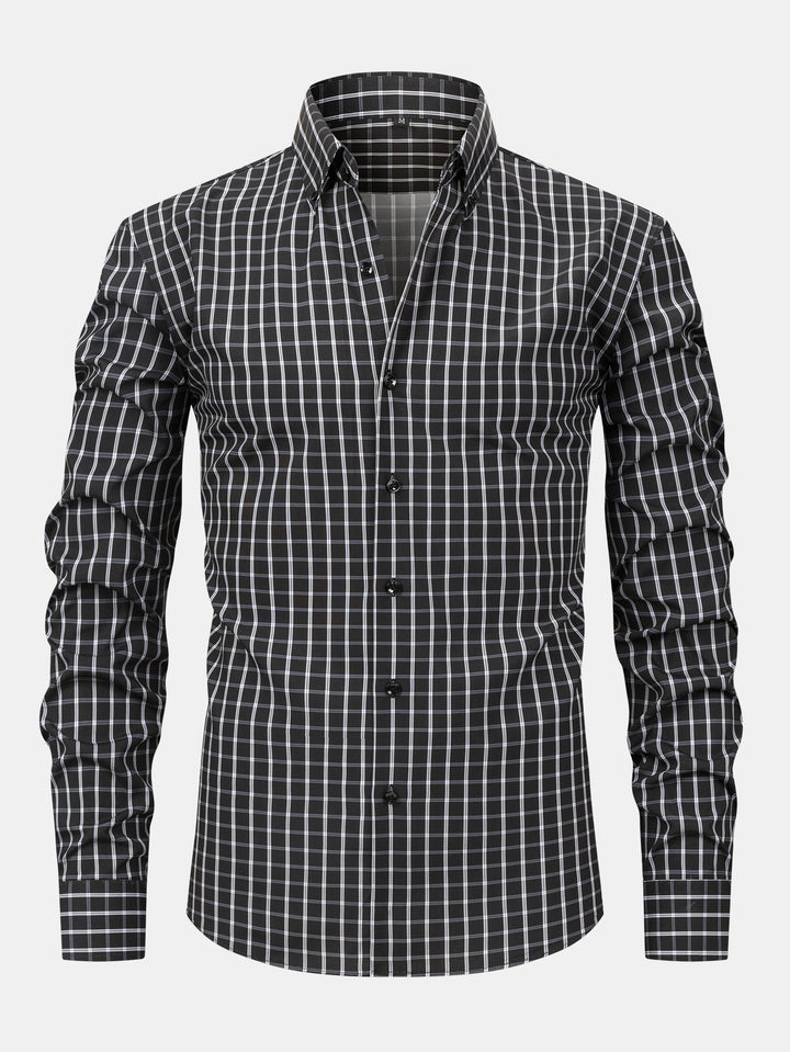 Dennis - Camisa de manga larga con patrón de cuadros