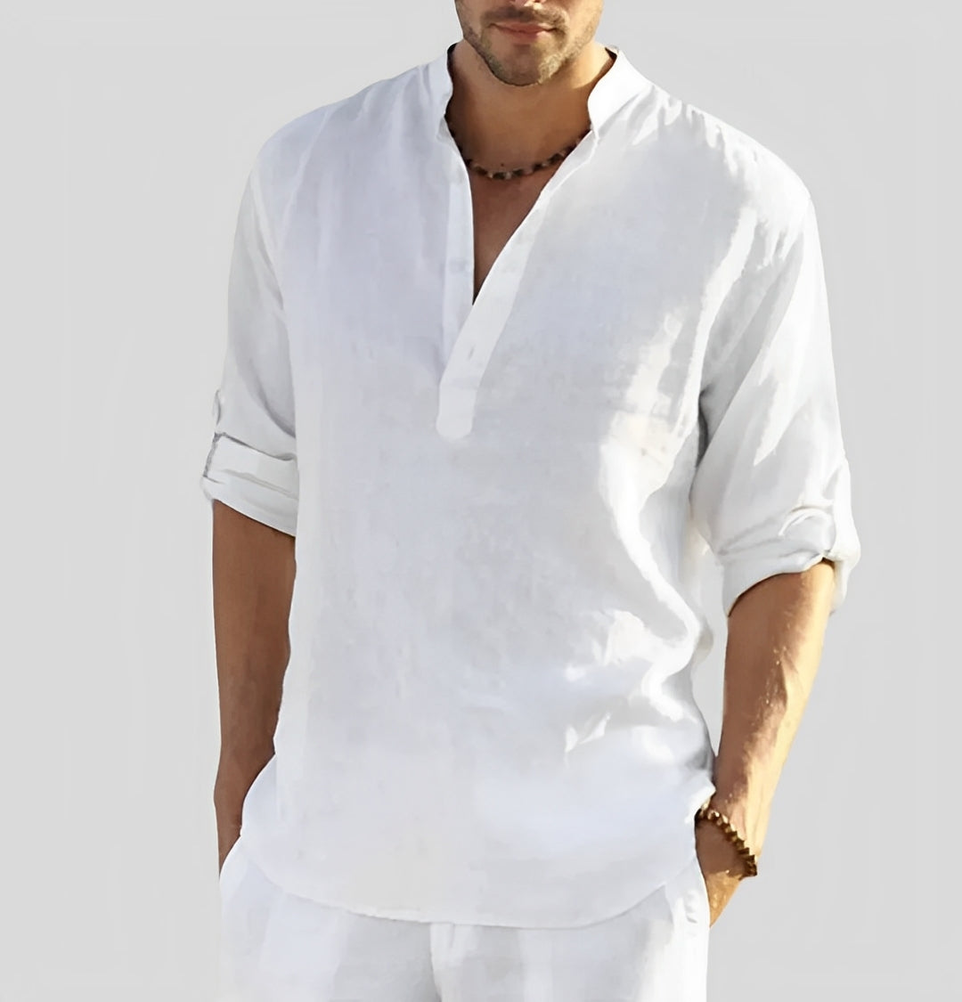 Cordell - Camisa de lino para hombre con ajuste relajado