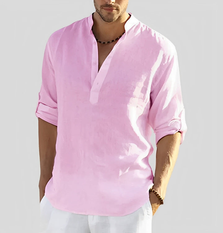 Cordell - Camisa de lino para hombre con ajuste relajado
