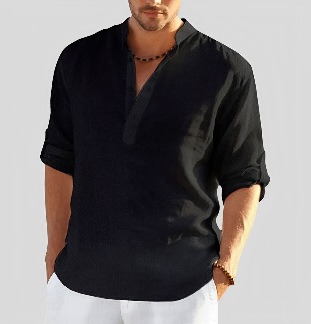 Cordell - Camisa de lino para hombre con ajuste relajado