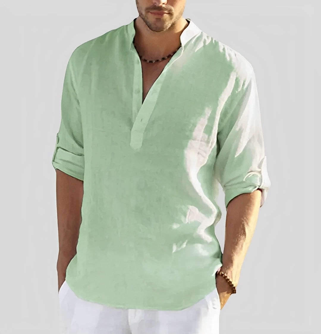 Cordell - Camisa de lino para hombre con ajuste relajado