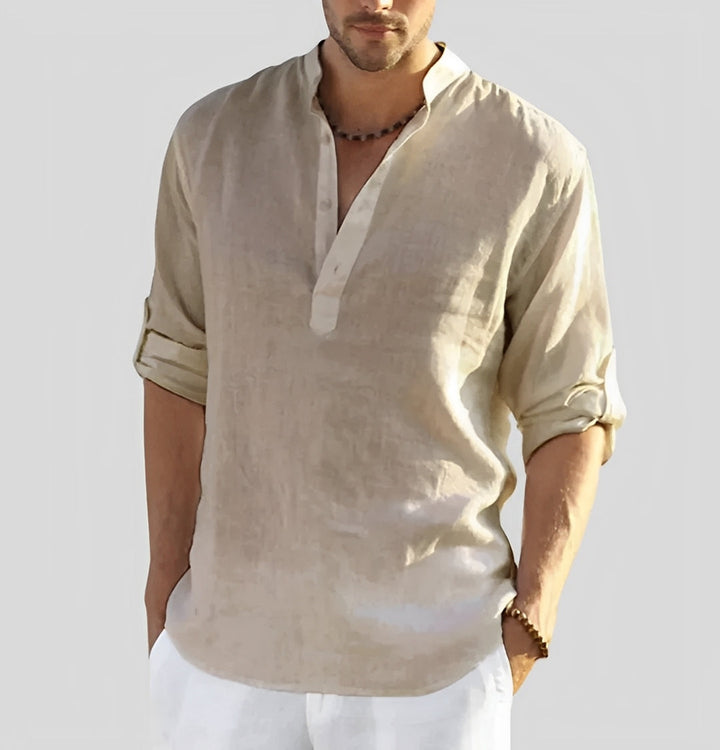 Cordell - Camisa de lino para hombre con ajuste relajado