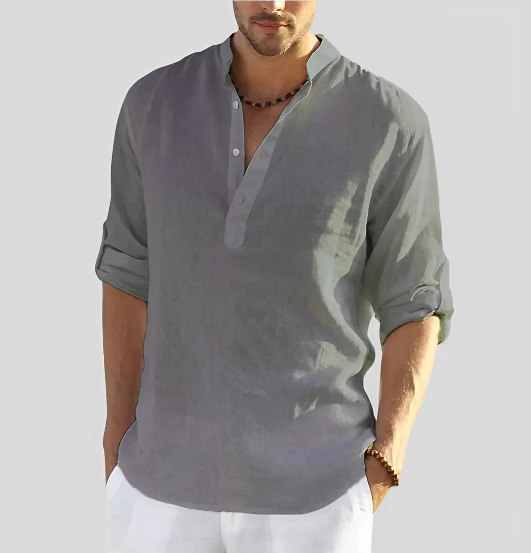 Cordell - Camisa de lino para hombre con ajuste relajado