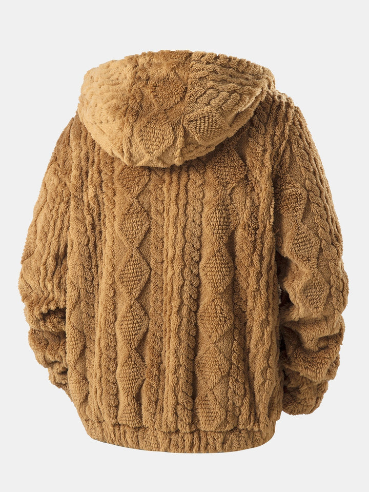 Bert | Sudadera con capucha de jacquard geométrico de peluche