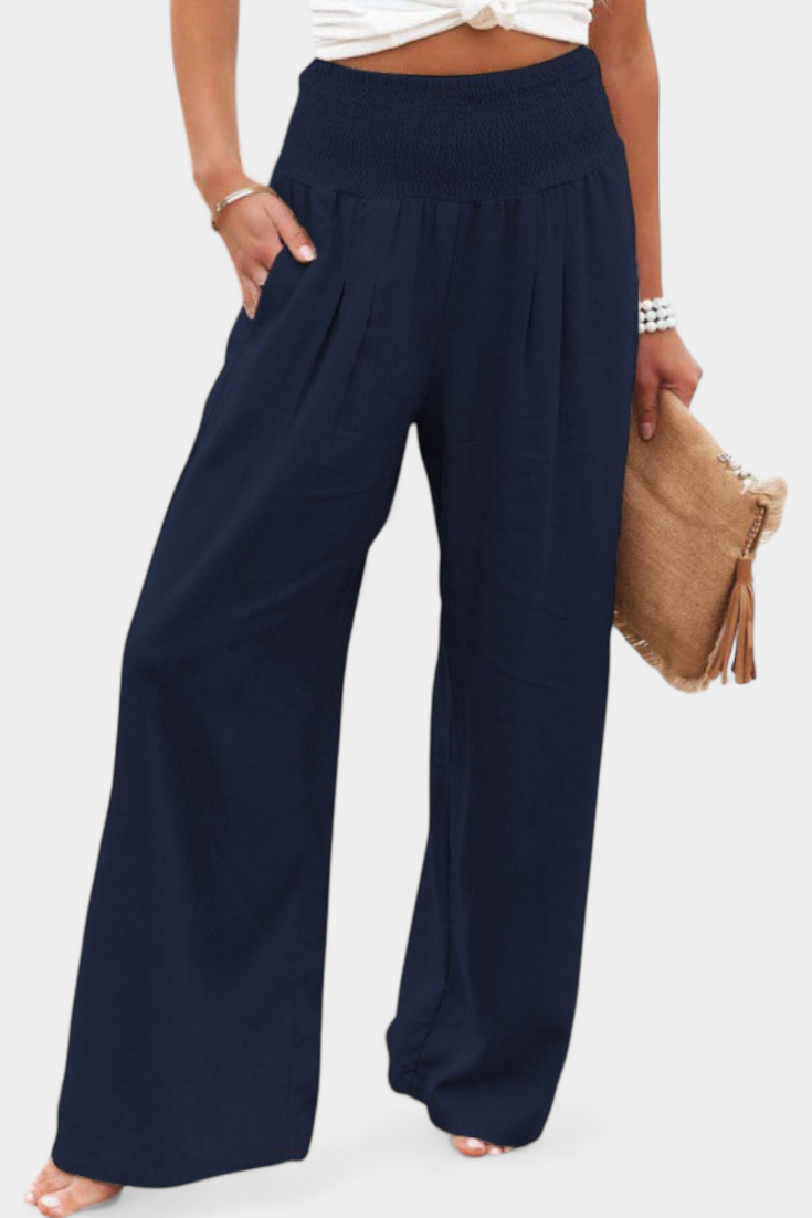 Alexia Pantalón de Algodón y Lino con Corte Fluido y Elegancia Natural
