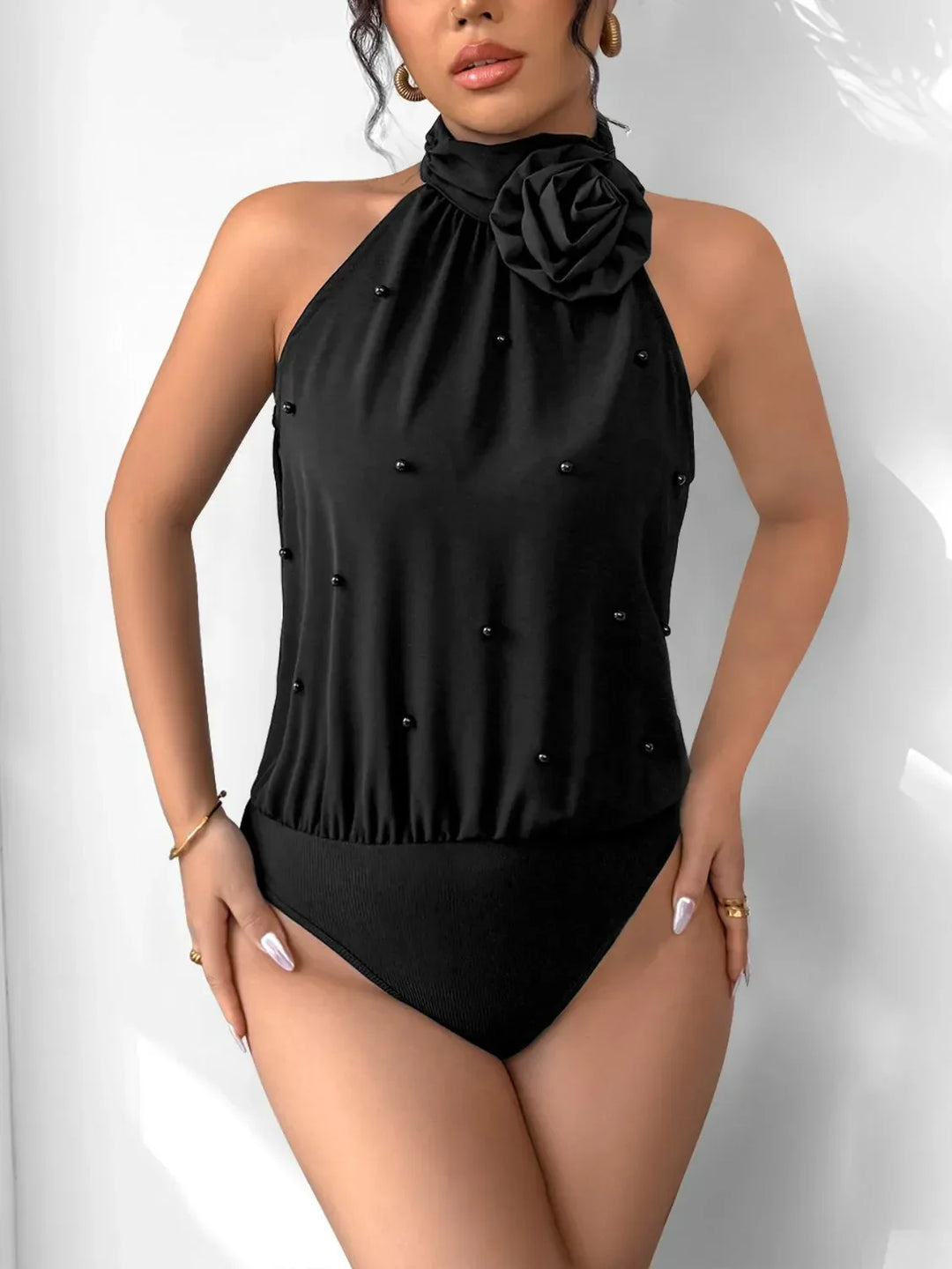 Body Con Cuello Griego Y Estampado Floral