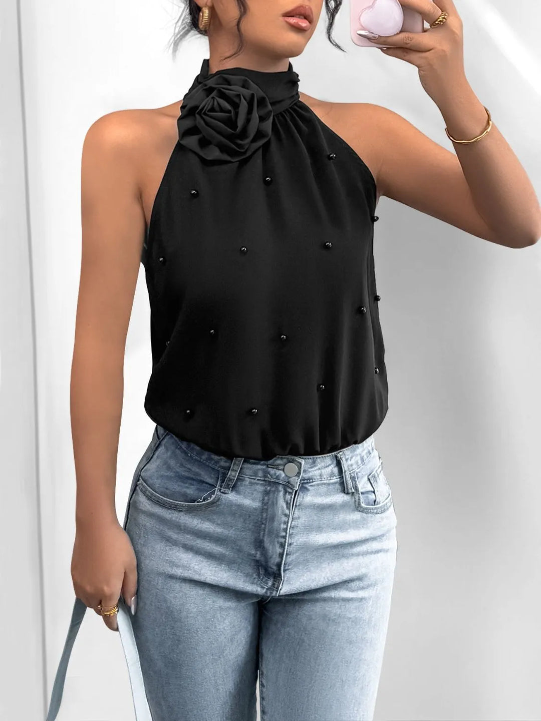Body Con Cuello Griego Y Estampado Floral