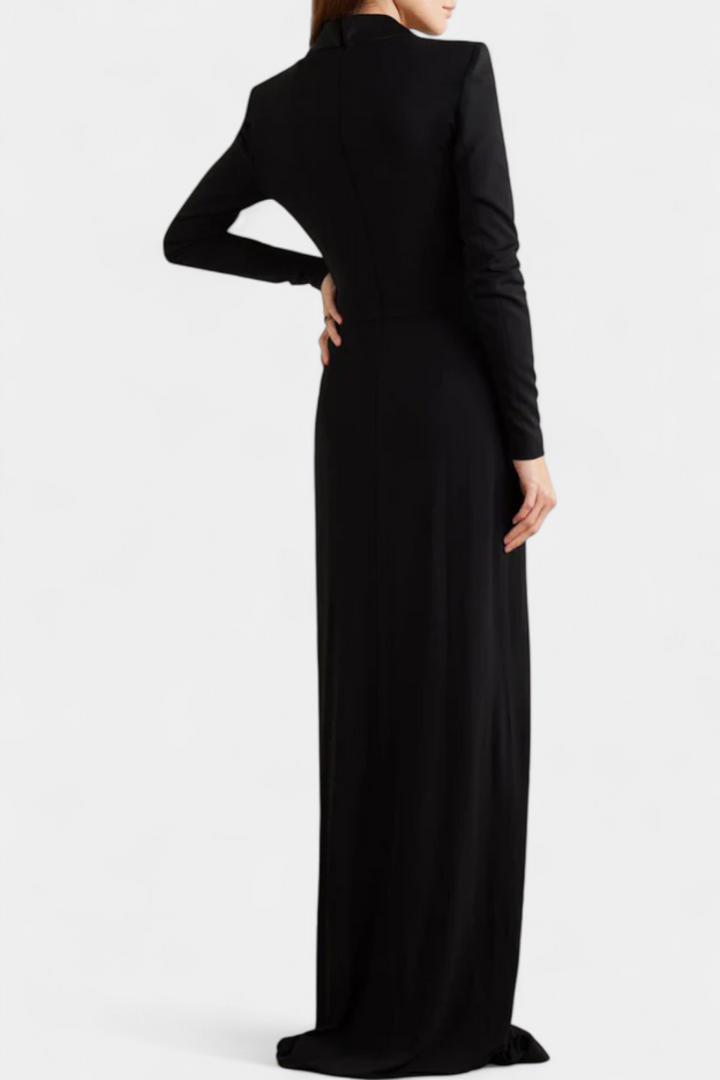 Vestido Maxi Ajustado de Cuello en V Profundo Talara