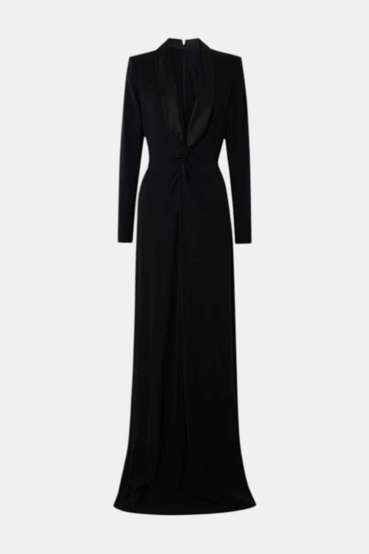 Vestido Maxi Ajustado de Cuello en V Profundo Talara
