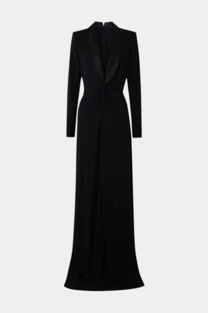 Vestido Maxi Ajustado de Cuello en V Profundo Talara