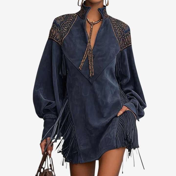 Alanza™ Vestido Túnica Flecos