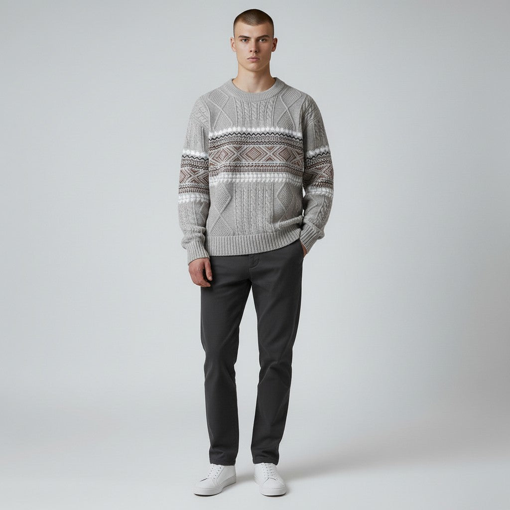 Sebas | Suéter de invierno con textura nórdica